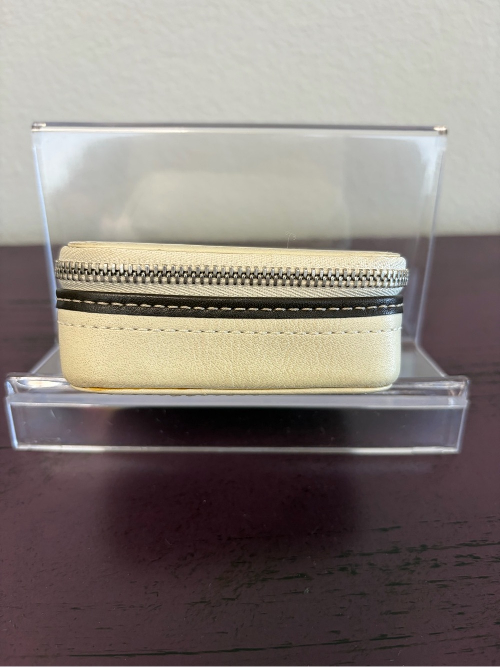 COACH Cream Leather Small Zip-Around Pill Case - Picture 3 of 5